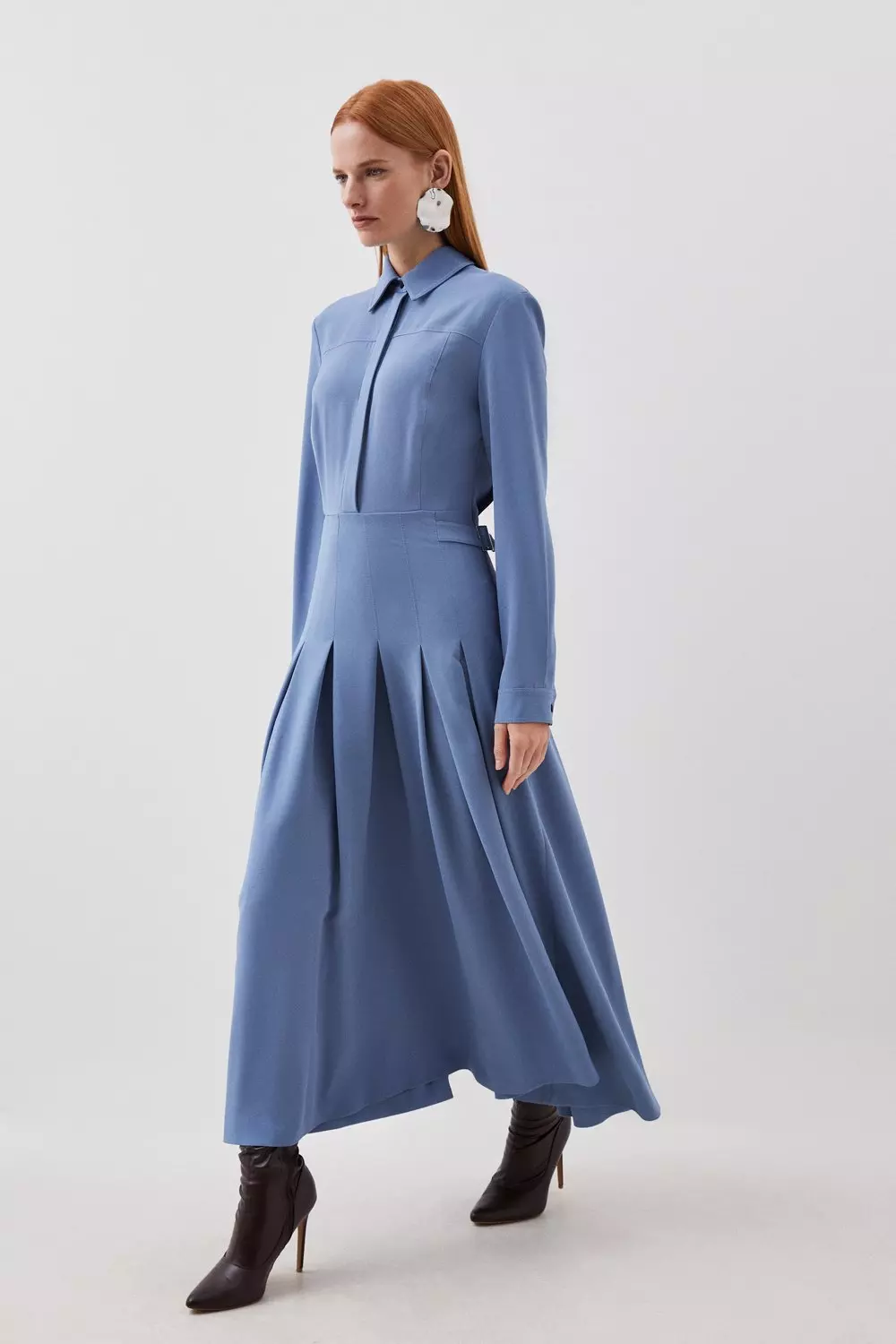 Pleated Open Shirt Dress（ワンピース）｜Her lip to（ハー